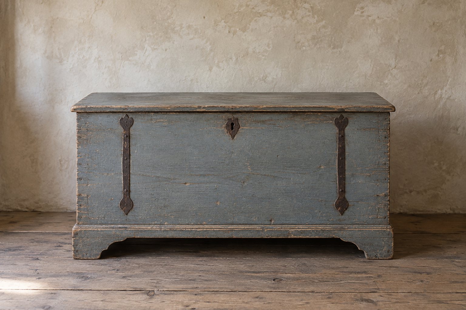 Blue Milk-Paint Blanket Chest