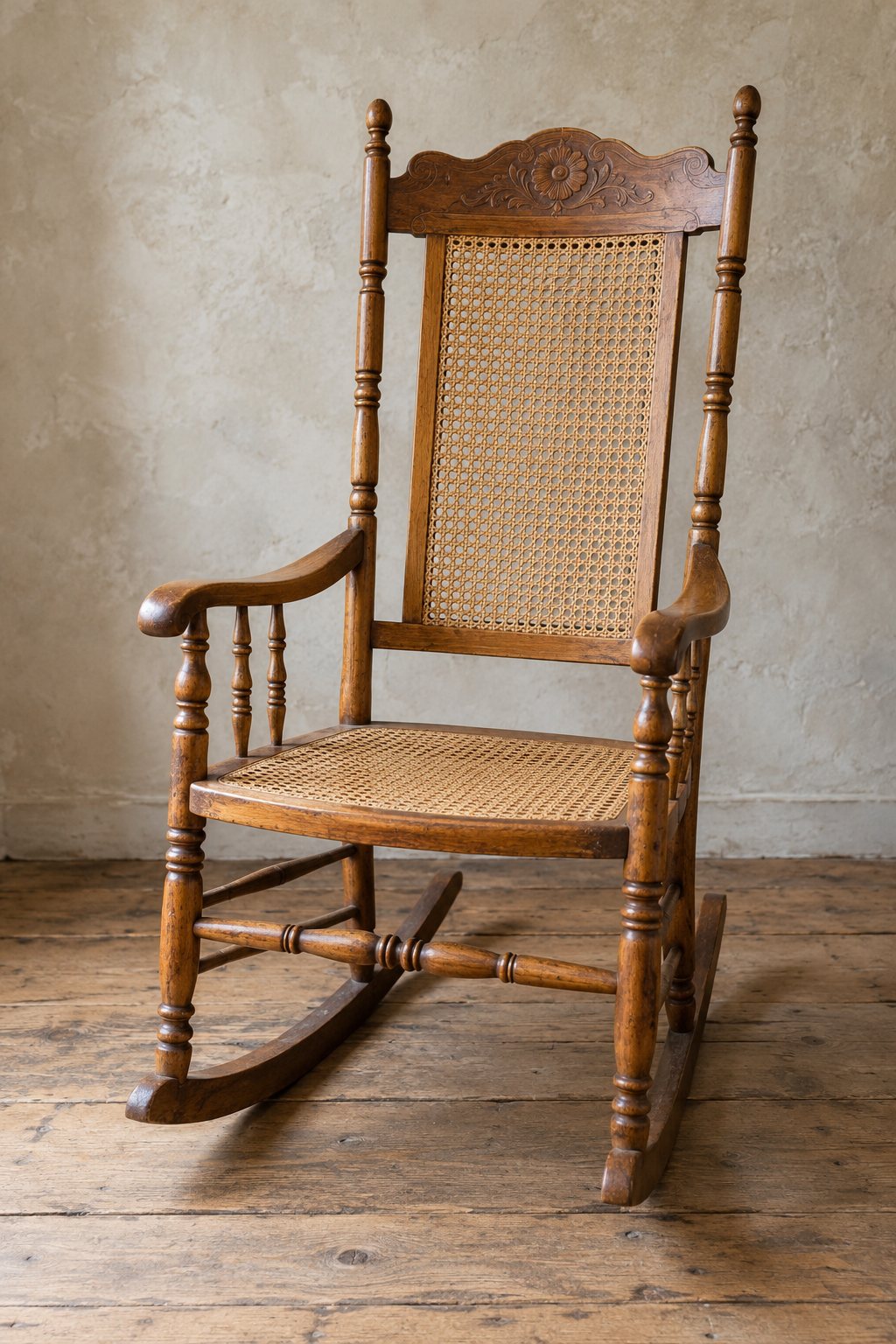 Maple Cane-Back Rocker
